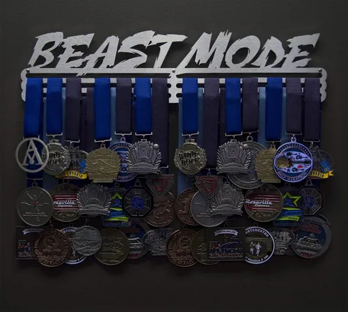 Miniatura 7 de Allied - Percha para medallas – Modo Bestia (12 pulgadas de ancho con 1 barra para colgar) – Estante de exhibición para colgar medallas, múltiples