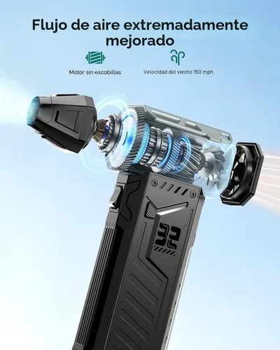 Miniatura 4 de Plumero de aire eléctrico – Paquete de 2 baterías intercambiables, soplador de aire comprimido de 150,000 RPM, plumero de aire inalámbrico de 3