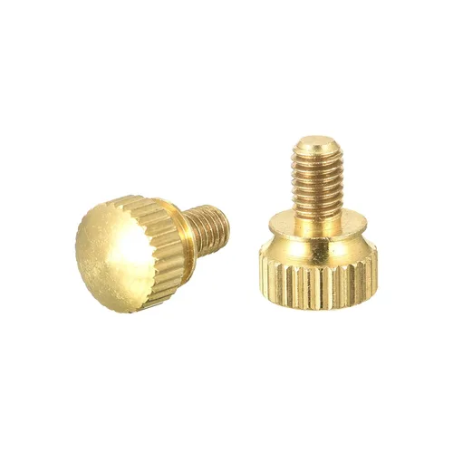 uxcell 2 tornillos moleteados para el pulgar, pernos de hombro de latón M5x8mm, perillas de agarre escalonadas para PC, electrónicos, mecánicos