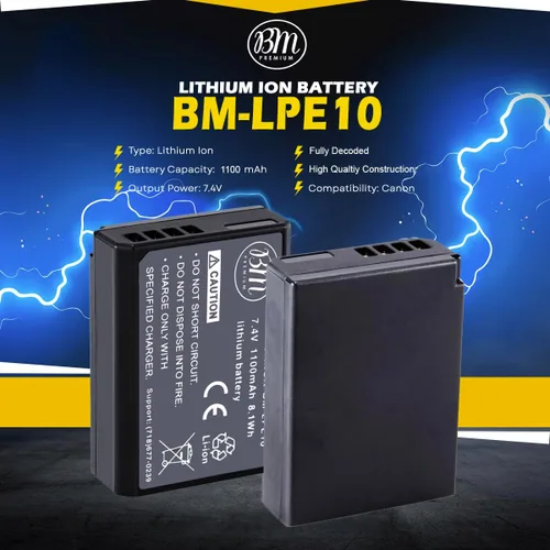 Miniatura 2 de BM Premium Paquete de 3 baterías LP-E10 para cámaras digitales Canon EOS Rebel T3, T5, T6, T7, Kiss X50, Kiss X70, EOS 1100D, EOS 1200D, EOS 1300D