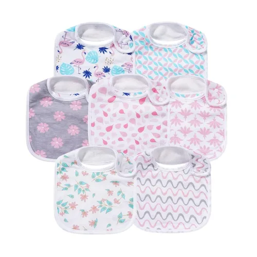 Miniatura 8 de Paquete de 7 baberos absorbentes de algodón para bebés para babear la dentición