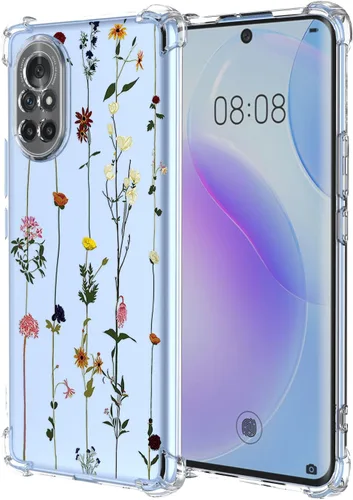 Miniatura 11 de Funda para Huawei Nova Y61 Clear Flower Phone Case Soft TPU a prueba de golpes, antiarañazos, funda protectora para Huawei Nova Y61, flores coloridas