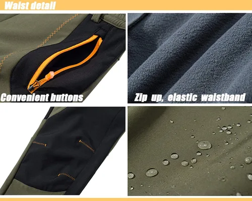 Miniatura 4 de TACVASEN Men's Snow Pants Outdoor Water Repellent Ski Snowboard Fleece Lining Soft Shell Pants Trousers
