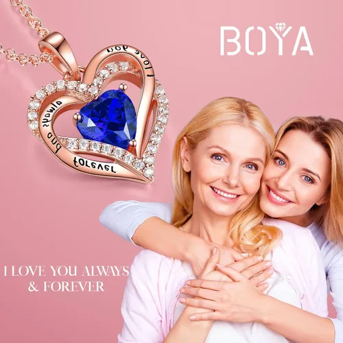 Miniatura 6 de boya Collares de regalo para mujeres, collar de plata de ley 925, regalo de aniversario de cumpleaños, joyería para mamá, esposa, novia, chapado