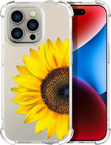 Miniatura 25 de Compatible con iPhone 14, funda transparente y bonita para mujeres y niñas, diseño floral, diseño floral femenino, funda para teléfono 14
