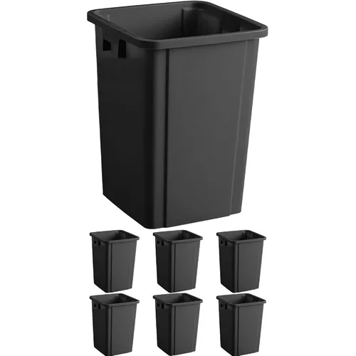 Miniatura 33 de Bote de basura cuadrado negro de 19 galones para restaurante, papelera comercial, papelera de plástico alto, papelera industrial, papelera cuadrada