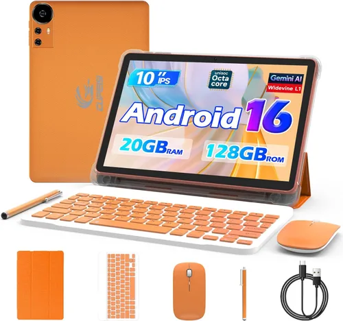 Miniatura 9 de CUPEISI Tablet Android 16 de 10 pulgadas, 20 GB de RAM+128 GB de ROM/2 TB expandible, procesador octa-core de 2.0 GHz, pantalla HD de 1280 x 800