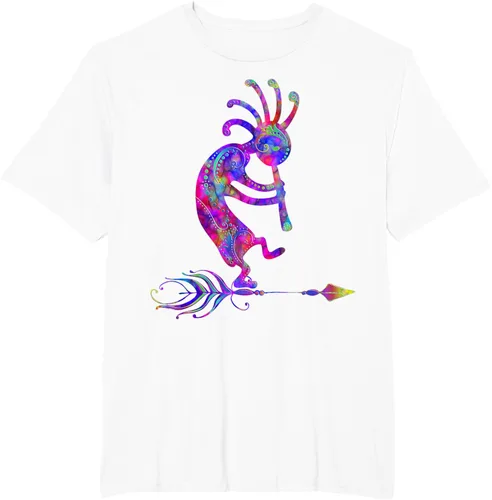 Miniatura 16 de Native American Kokopelli With Feather 2 - Camiseta Fan Fun, Negro, S
