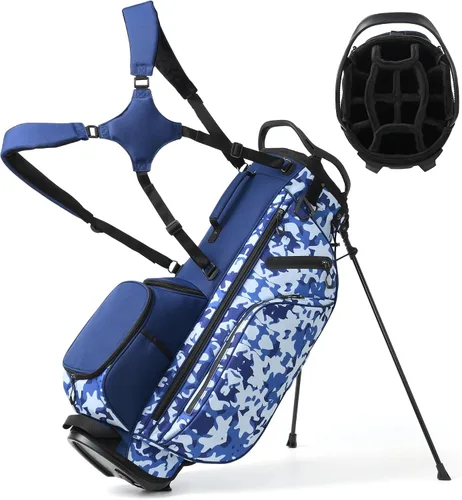 Mile High Life Bolsa de Golf de 14 Vías - Ligera, Duradera y Repleta de Características, con Múltiples Bolsillos, Correa Dual y Capucha Cubre