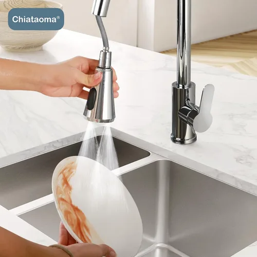 Miniatura 7 de Cabezal rociador desplegable para grifo de cocina, cabezal rociador de cocina con 11 adaptadores, boquilla de cabezal de grifo de fregadero, 3 modos
