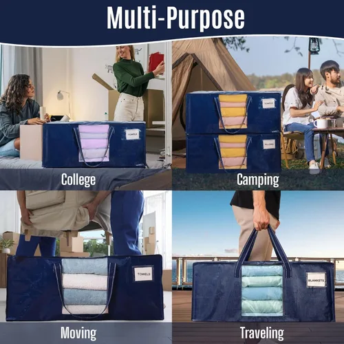 Miniatura 7 de VENO Paquete de 8 bolsas de mudanza resistentes, bolsas de embalaje con ventana transparente, alternativa a las cajas de mudanza, contenedores
