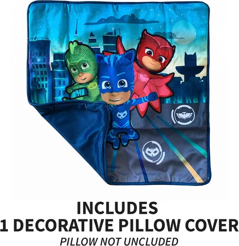 Miniatura 5 de Franco Funda de almohada decorativa suave para niños, 15 x 15 pulgadas, PJ Masks