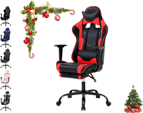 Miniatura 8 de Silla para videojuegos, silla de videojuegos, silla de juegos de computadora barata, silla de juegos de piel sintética, respaldo alto, silla