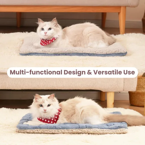 Miniatura 2 de Cama Autocalentable para Gatos, 28 X 22 Pulgadas Reversible de Dos Lados Tapete Autocalentable para Gatos y Perros, Almohadilla Calentadora Lavable