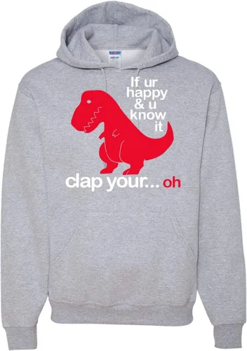 Miniatura 47 de Wild Bobby Sudadera con capucha unisex con estampado "If You're Happy and You Know it" de Dinausor