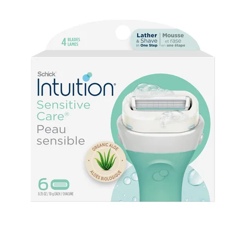 INTUITION Schick Repuesto, Maquinillas de Afeitar para Mujeres con Piel Sensible | Cuchillas de Maquinilla de Afeitar Intuition Repuesto con Aloe