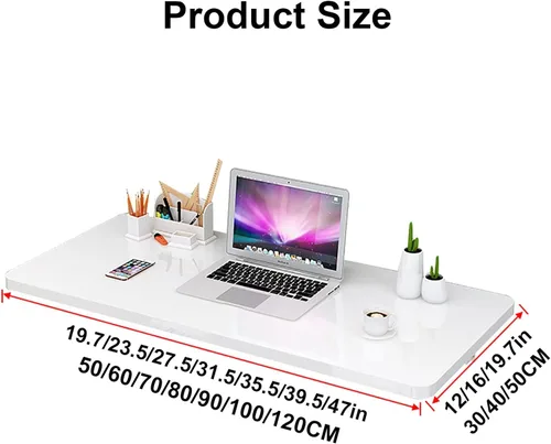 Miniatura 2 de Mesa plegable para montar en la pared, mesa de trabajo plegable, mesa plegable para lavandería, mesa de pared estable y resistente para Blanco