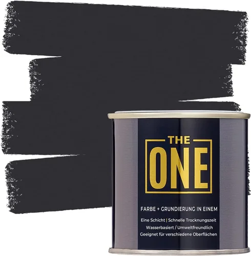 Miniatura 31 de THE ONE Pintura e imprimación todo en uno, negro mate, 8.5 onzas líquidas/250ml, fórmula de 1 capa, decoración fácil de interiores y exteriores