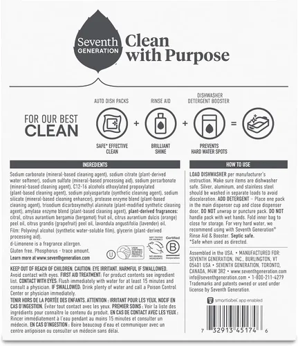 Miniatura 2 de Seventh Generation Power Plus Detergente automático para lavavajillas 15 unidades, 7.9 oz