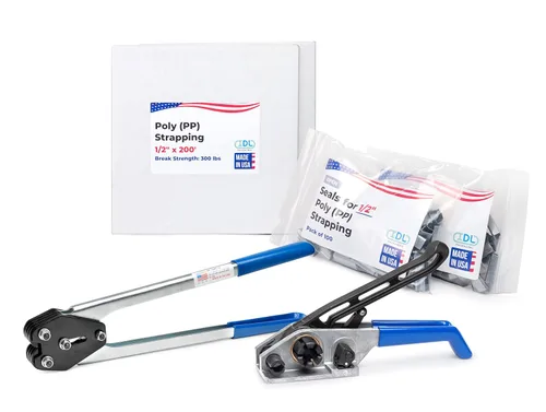 Miniatura 16 de IDL Packaging Kit de flejado industrial de polipropileno (PP) de 1/2 pulgada x 9000 pies, resistencia a la rotura de 300 libras - Solución completa
