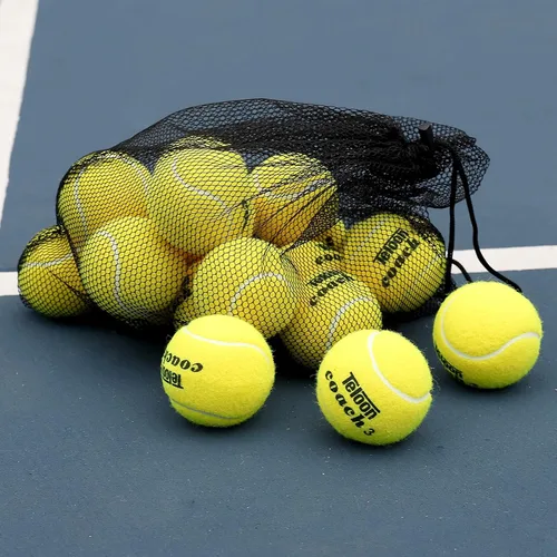 Miniatura 9 de Teloon Pelotas de tenis de entrenamiento de presión, bolsa de transporte de malla de 12 o 18 unidades, 4 colores disponibles, pelotas de tenis sin