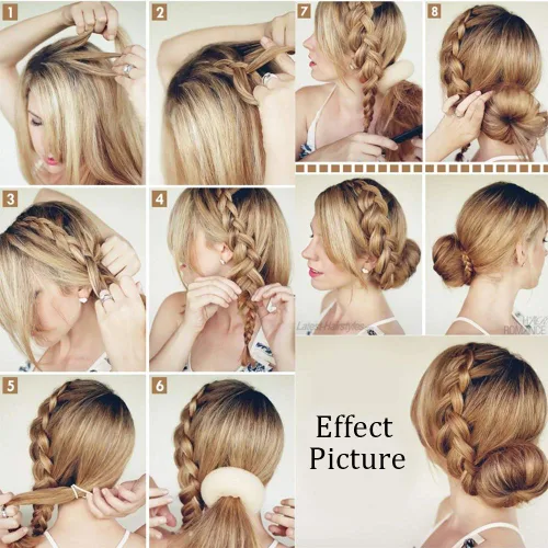 Miniatura 7 de Kitjans 2 piezas de cabello mediano estilo dona para hacer moños de cabello, moldeador de moño de pelo corto y fino (3 pulgadas/marrón)