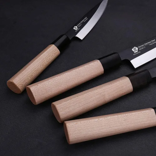 Miniatura 6 de Cuchillo Deba WILDMOK de 7 pulgadas, cuchillo Usuba asiático para salmón, cuchillo Sashimi de acero inoxidable alemán con hoja y mango de madera