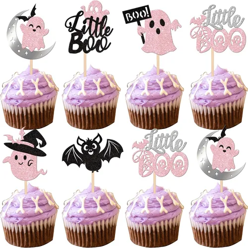 Miniatura 8 de 1 paquete de decoración de pastel de Halloween con purpurina para Halloween, fantasma, calabaza, pastel para casa encantada, bruja, calabaza, 7