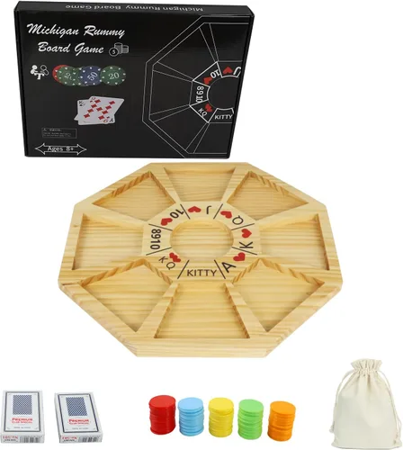 Miniatura 10 de Jyquorp Juego de mesa Michigan Rummy Juego de lujo SetPerfect Mezcla de un juego real de Hearts Rummy Poker Juego de apuestas y engaño de tablero