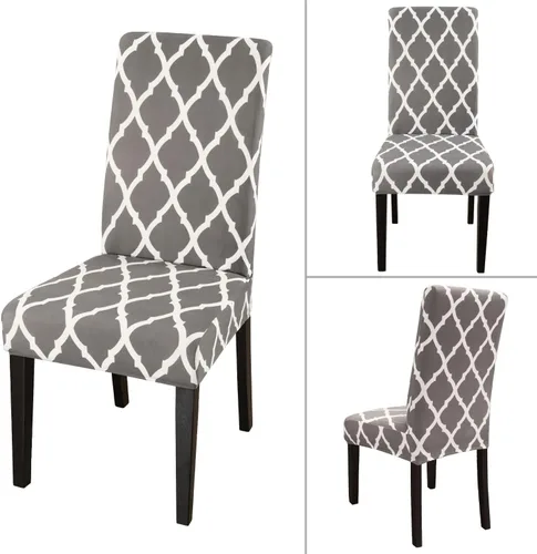 Miniatura 3 de JQinHome Juego de 8 fundas para sillas de comedor, fundas de alta elasticidad extraíbles y lavables, fundas protectoras de asiento para silla