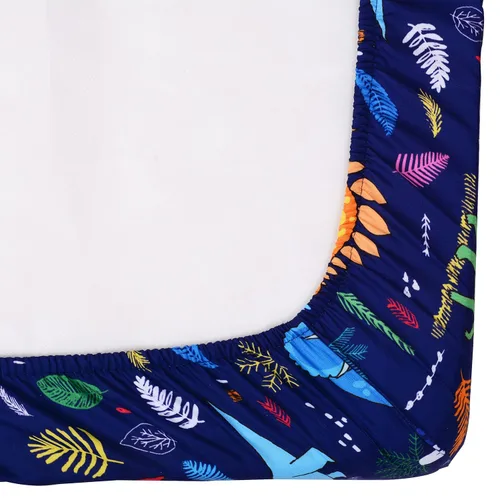 Miniatura 6 de Cloele Sábana Ajustable para Cuna con Dinosaurios - Bebé 100% Poliéster Paquete de 1 Sábana para Cuna Estándar y Colchones de Niños Pequeños - Azul