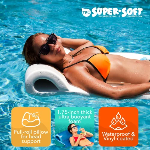 Miniatura 6 de TRC Recreation Sunsation Thick Foam Pool Float Lounger w/Headrest for Lounging & Sunbathing in Swimming Pools, Beaches & Lakes Hoja verde