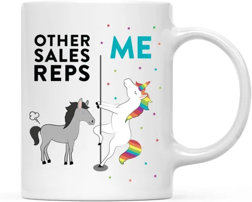 Miniatura 40 de Andaz Press Funny Quirky - Taza de té de café de cerámica de 11 onzas, regalo de agradecimiento, otros actores yo, unicornio de caballo, 1 paquete