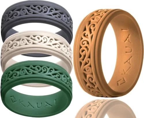 KAUAI Anillos de boda de silicona para hombres. Anillo atemporal y elegante para parejas. Marca líder en comodidad y diseño en bandas para hombre.