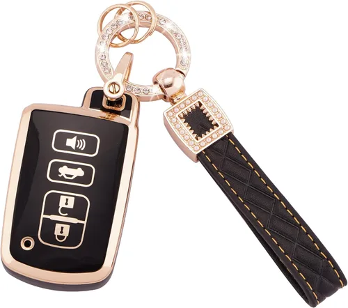 Miniatura 13 de Ekala para Honda Funda para Llavero con Llavero de Cuero, 5 Botones Carcasas de Teclas de TPU Suave Compatibles con Honda Civic Accord Pilot CR-V