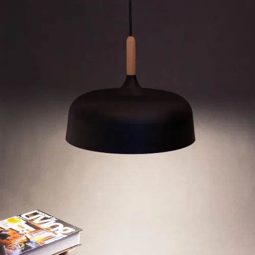 Miniatura 2 de E26/27 - Lámpara colgante moderna industrial Art Deco para techo, lámpara colgante de estilo nórdico simple, pantalla 1 lámpara para comedor, Negro