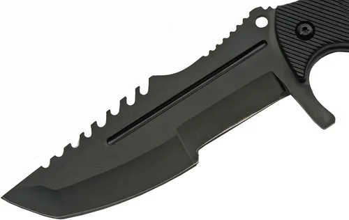 Miniatura 3 de Szco Supplies 8.5 "Negro Acabado Espiga Completa Hoja Fija Sierra Back Tracker Survivor Cuchillo Con Vaina