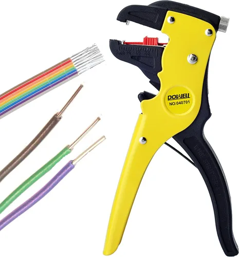 DOWELL Herramienta pelacables Cortador de pelacables 14-24AWG para reparación automotriz eléctrica de alambre de cinta plana HY040701N