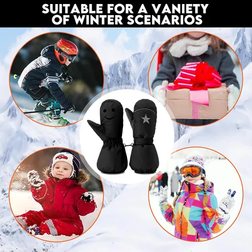 Miniatura 7 de HighLoong - Guantes de esquí y snowboard para niños, impermeables, transpirables, con forro Thinsulate, guantes de invierno para niños y niñas