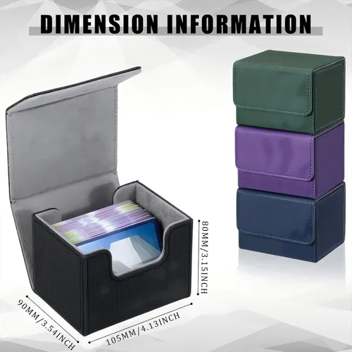 Miniatura 2 de Yookeer 4 Piezas Cajas de Cartas de Mazo de Cuero Caja de Juego de Mazo de Cartas para Caja de Cartas de Juego Coleccionables Compatible con MTG