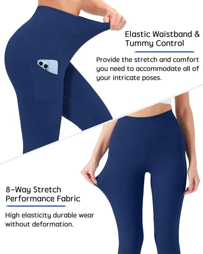 Miniatura 2 de YOYOYOGA Yoga Leggings for Women Carbon Finishing High Waisted Yoga Pants with Pockets Workout Running Legging