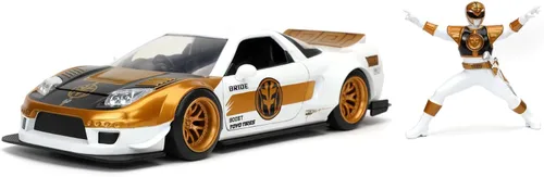 Miniatura 4 de Jada Toys Power Rangers 1:24 2002 Honda NSX Type-R Japan Spec - Auto fundido a presión con figura de Ranger blanco de 2.75 pulgadas, juguetes