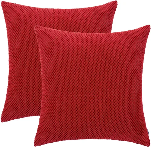 Miniatura 10 de HWY 50 Juego de 2 fundas de cojín de pana gris claro de 16 x 16 pulgadas, fundas decorativas suaves y sólidas para sofá, cama, sala de estar