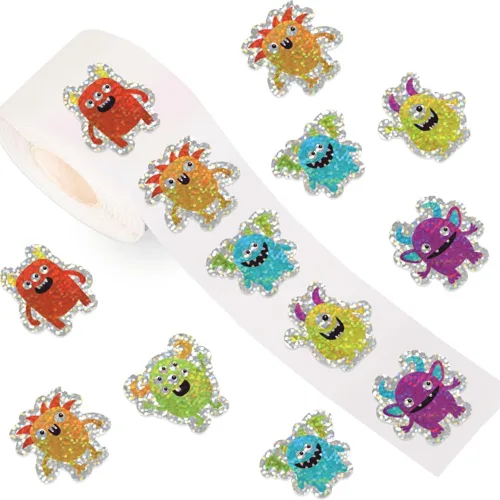 Miniatura 11 de 500 piezas de rollo de calcomanías lindas de patas de perro en glitter, etiquetas adhesivas de huellas de perro negro, etiquetas de vinilo