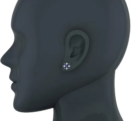 Miniatura 2 de Aretes de diamante marquesa y corte redondo oro blanco de 14 quilates 0,90 cttw