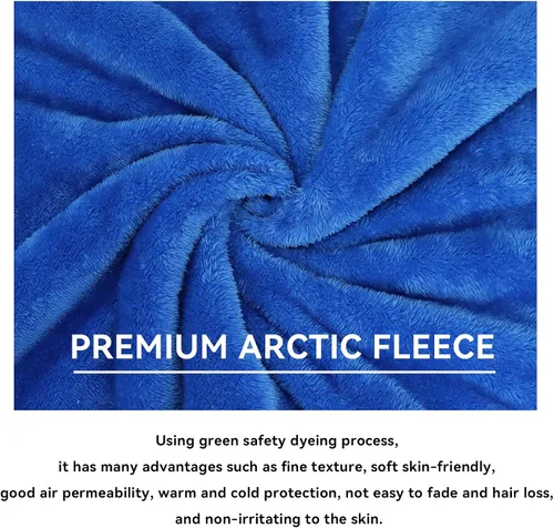 Miniatura 4 de Manta de Forro Polar Suave Acogedora y Ligera, Mantas Cálidas de Felpa Azul de Otoño, Mantas para Sofá Cama, Camping, Viajes, Picnic, Exterior, Ropa