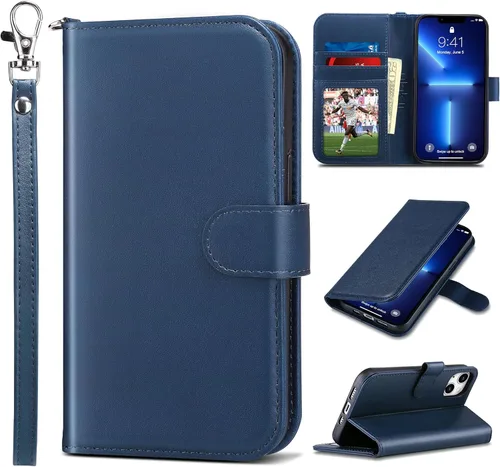 Miniatura 41 de ULAK Funda tipo cartera compatible con iPhone 13 para mujer, piel sintética de alta calidad con tarjetero, función atril, funda tipo cartera