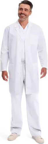 Miniatura 6 de Dickies 83403 - Abrigo de laboratorio unisex con cierre frontal de botón de 40 pulgadas para hombre y mujer, con 3 bolsillos, 83403