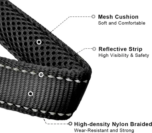 Miniatura 4 de Collar reflectante para perro, collar de perro con lazo para perros de 20 a 38 libras, collares de nailon con acolchado suave para entrenamiento