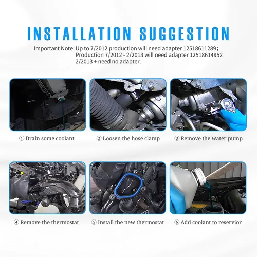 Miniatura 5 de NOVAPARTS 11538674895 Conjunto de carcasa del termostato del refrigerante del motor para 2011-2016 N16 Mini Cooper Clubman Countryman Convertibles